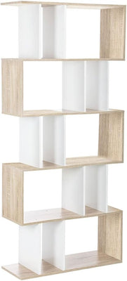 Artiss Bookshelf, 5 Tier Shelf Corner Wall Shelves Display Cabinet Bookcase Bookshelves Storage Rack Home Living Room Bedroom Office Furniture, High Density Particle Board Multicoloured