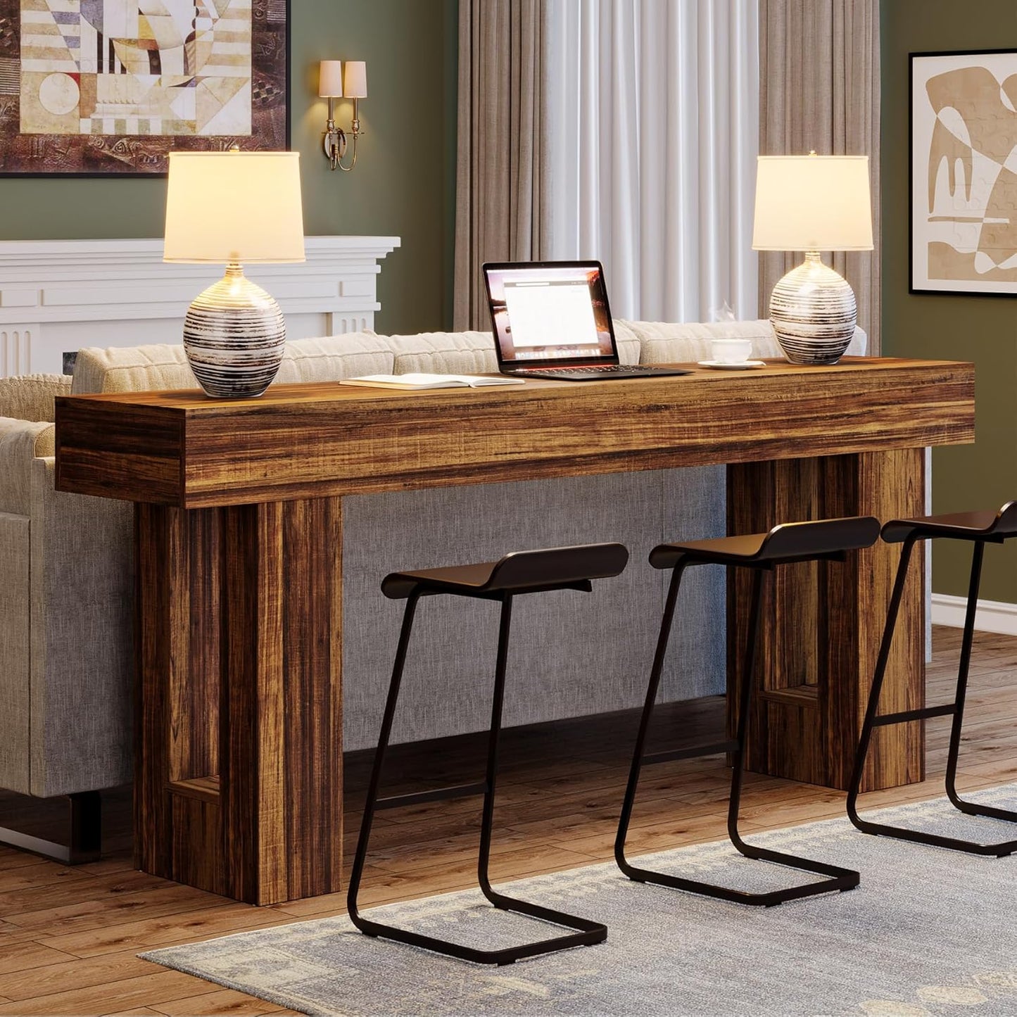 Farmhouse Wooden Table 63-Inch Long
