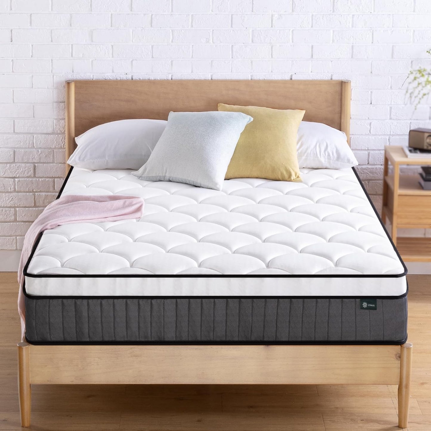 Zinus Queen Mattress Support 30Cm Icoil Pocket Spring Eurotop, Comfort Quilting Foam, Medium Feel Bed Mattresses