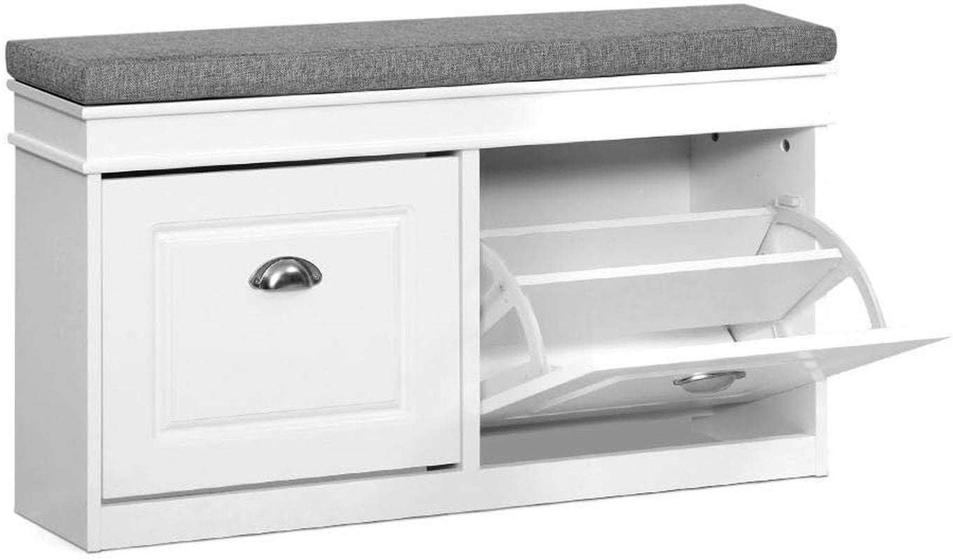Artiss Shoe Cabinet Bench Storage Rack Organiser Drawer White Shelf Organizer Holder Display Closet Stand Furniture Cupboard Space Saver Room Compartment Case Hanger Shelving Wardrobe Caddy