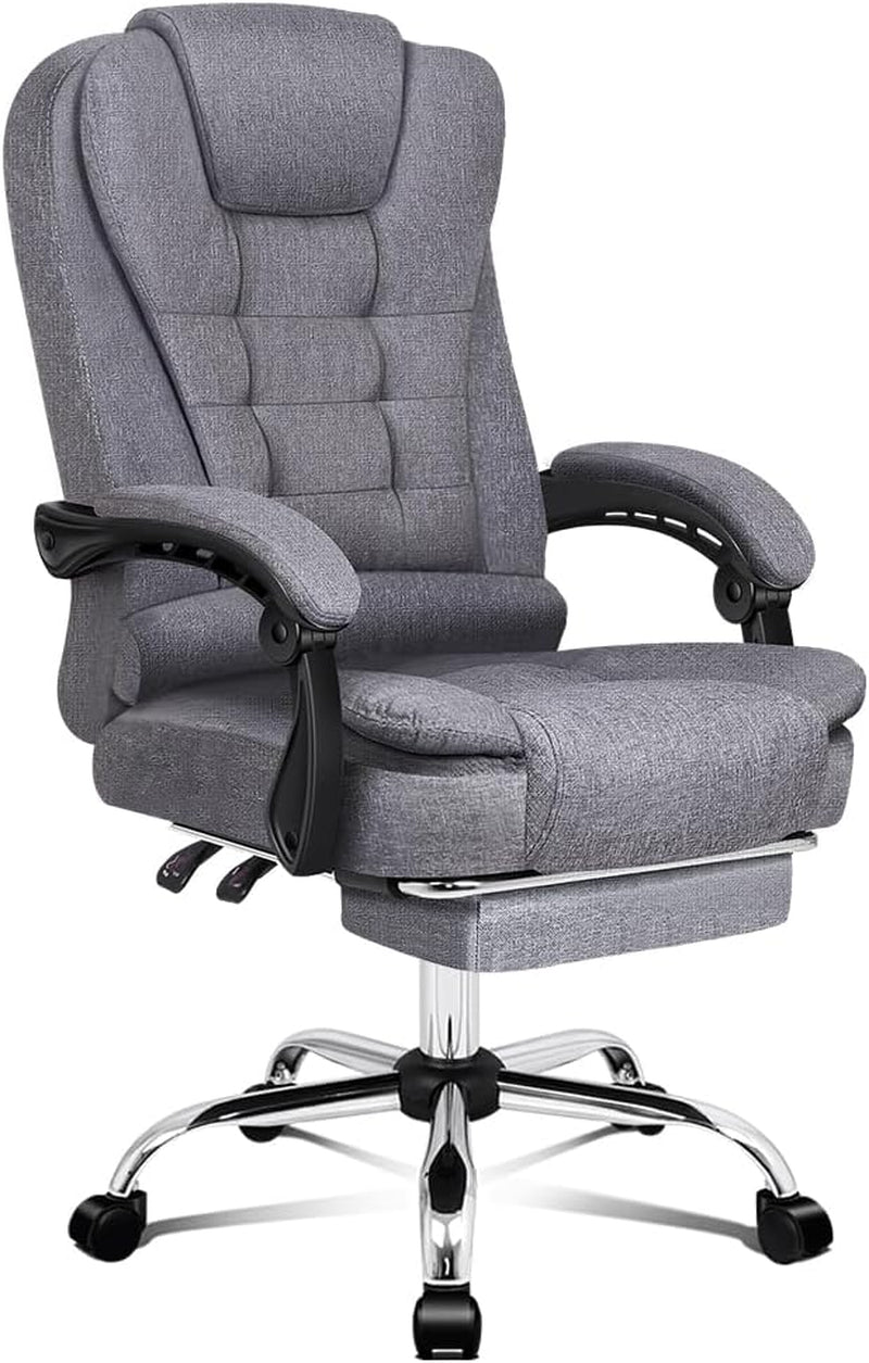 ALFORDSON Ergonomic Office Computer Chair with Footrest, High Back Executive Desk Chair Recliner for Home Office, PU Leather Video Gaming Chair, Earl Black