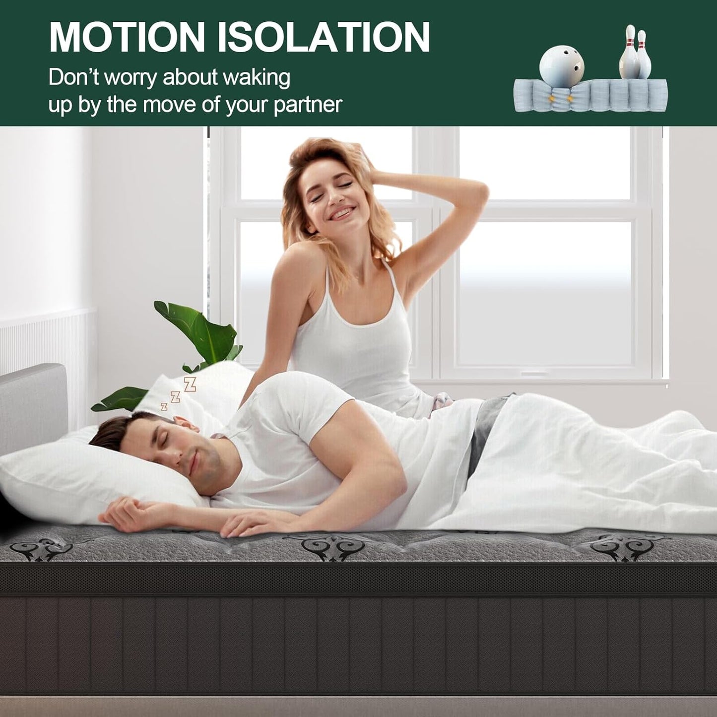 Duchess Double Mattress, Hybrid Mattress with Gel Memory Foam Mattress Pocket Springs Eurotop - High Density Foam Layer - Medium Firm 27CM