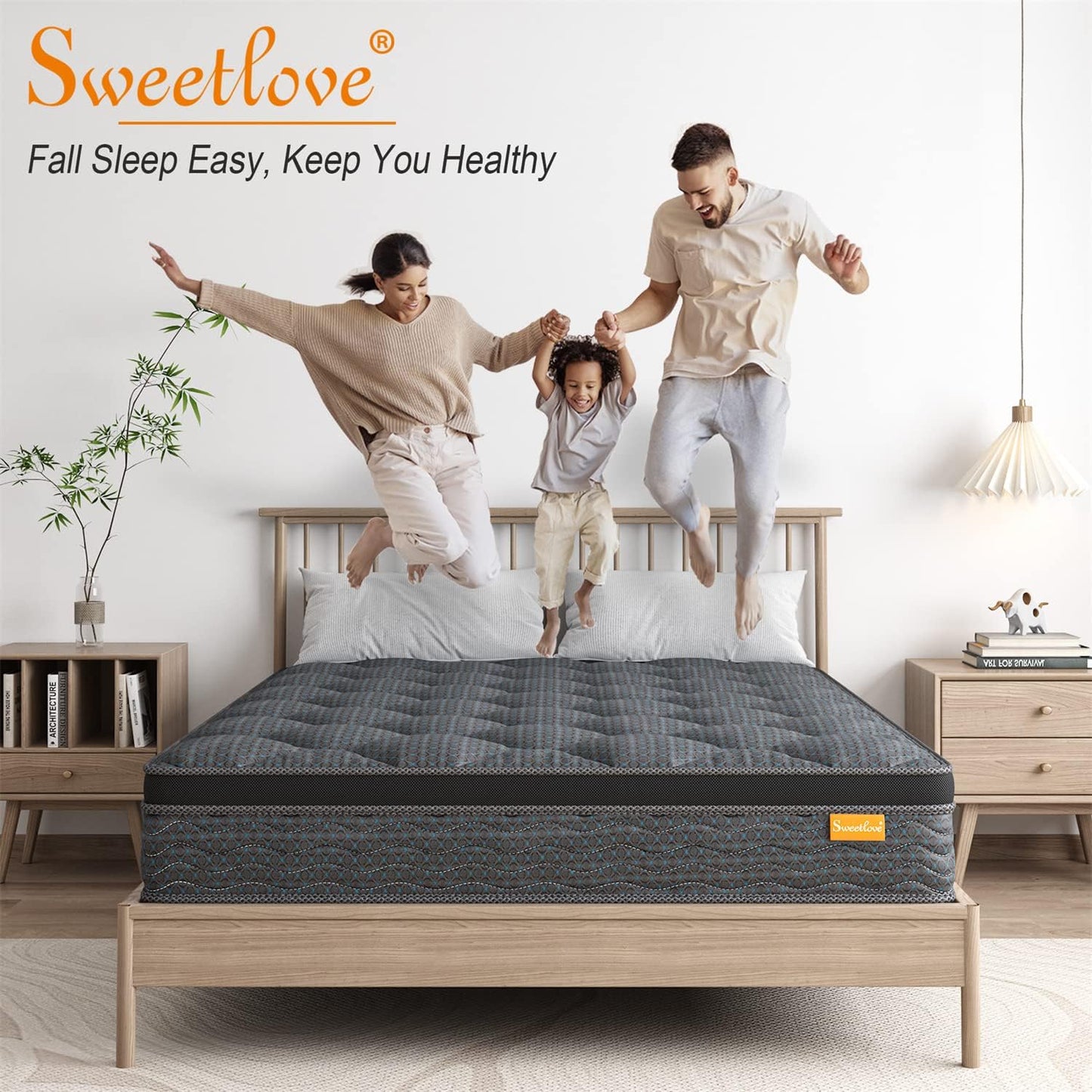 Sweetlove King Single Mattress | Innerspring Hybrid Mattress | High Density Foam Comfort Euro Top with 3D Air Mesh Pain Relief Mattress