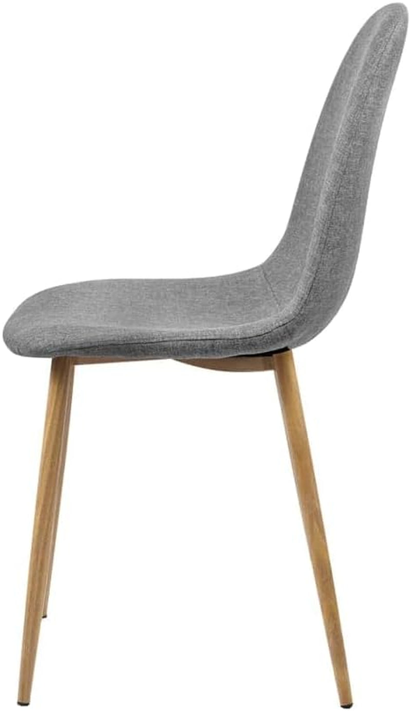 Artiss Dining Chairs Set of 4 Grey Esright Kitchen Chair Nursing Seats Reading Seating Home Living Room Bedroom Cafe Office Furniture, Faux Linen Fabric, in 44Cm Seat Height