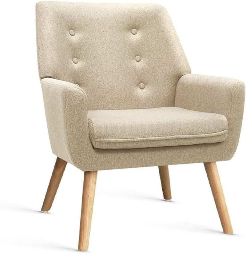 Artiss Armchair Grey Recliner Lounge Dining Chairs Sofa Nursing Occasional Reading Seating Armchairs Home Living Room Bedroom Furniture, Upholstered with Linen Fabric