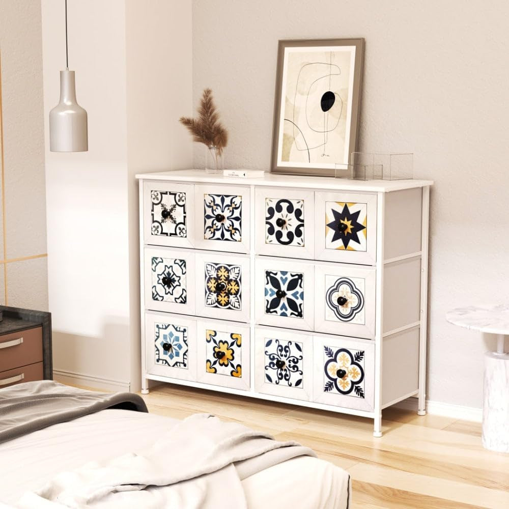 Chest of 6 Drawers, Vintage Tallboy Storage Cabinet, Clothes Toys Storage Unit
