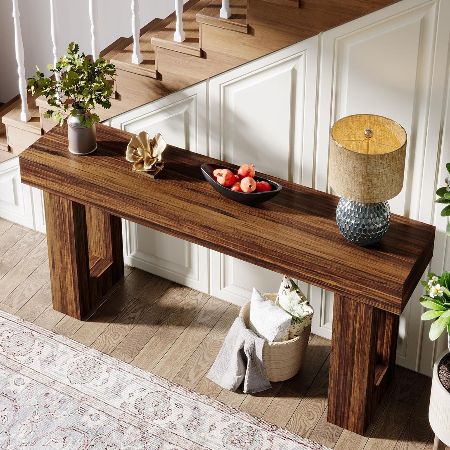 Farmhouse Wooden Table 63-Inch Long