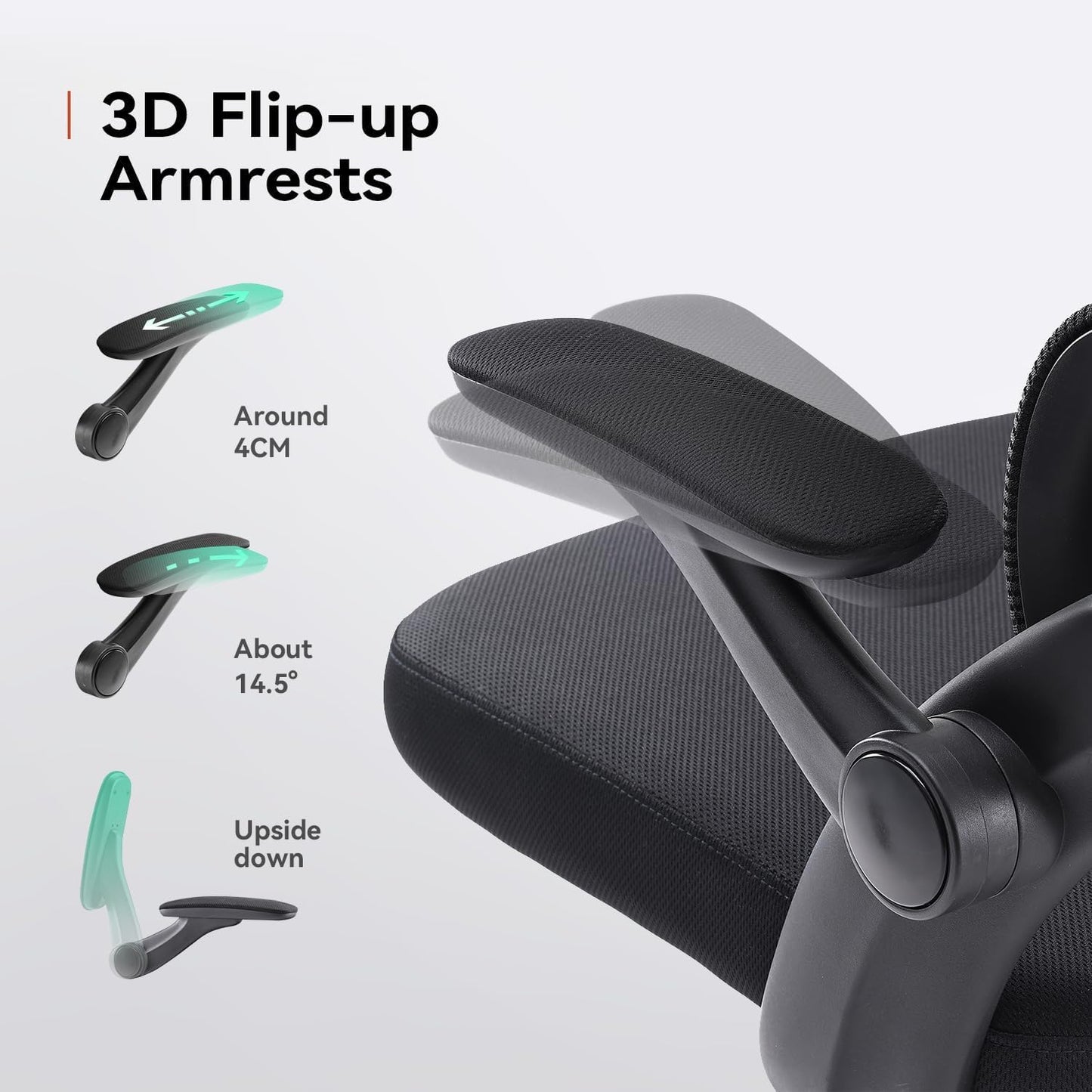SIHOO M102C-M101 Ergonomic Office Chair, Computer High Back Chair with Dual Back Design - Individual Lumbar Pillow, 3D Armrests, Adjustable Headrest and Comfortable Thick Cushion (Black)