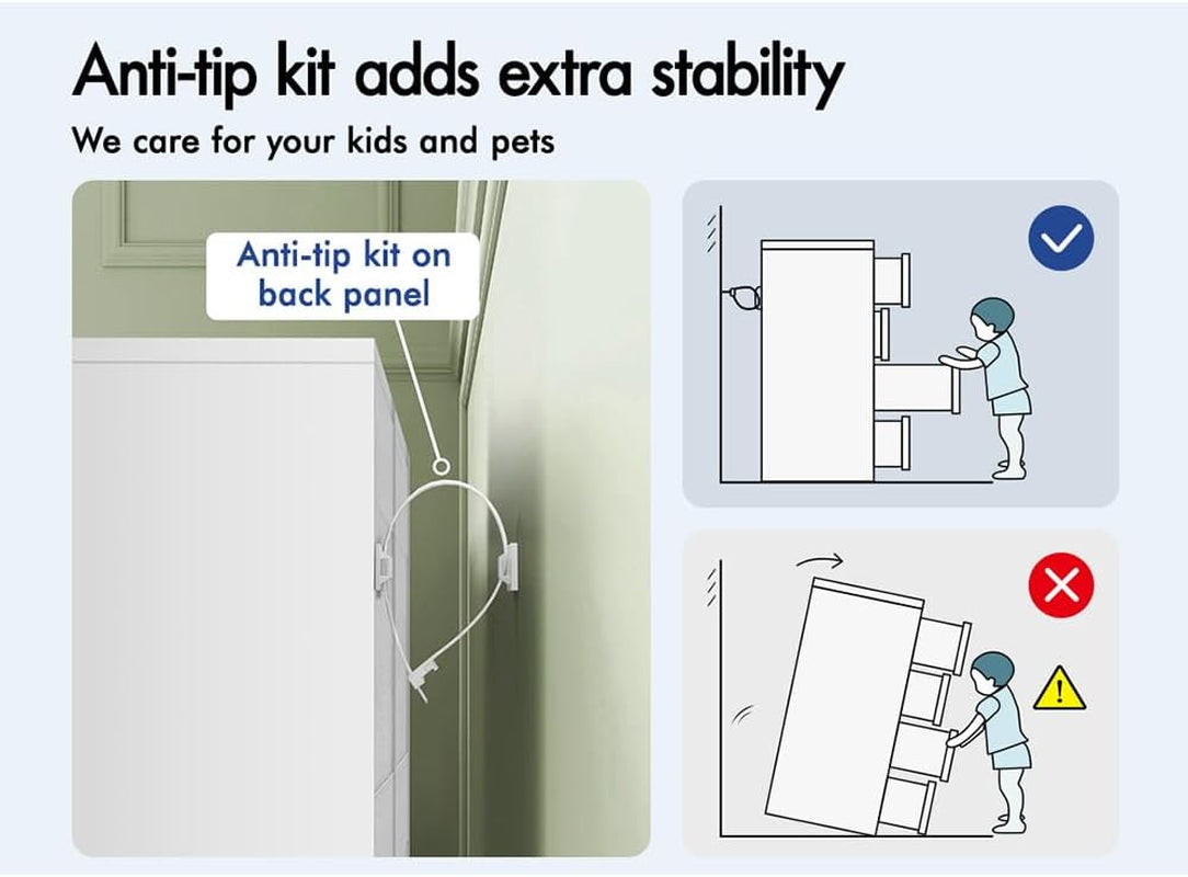 Chest of Drawers Hallway Tallboy 5 Drawers, Bedroom Dresser Sideboard with Bar Handles, White