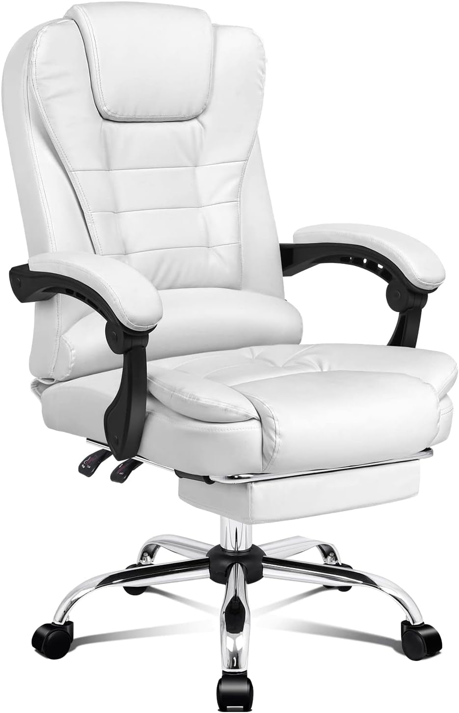 ALFORDSON Ergonomic Office Computer Chair with Footrest, High Back Executive Desk Chair Recliner for Home Office, PU Leather Video Gaming Chair, Earl Black