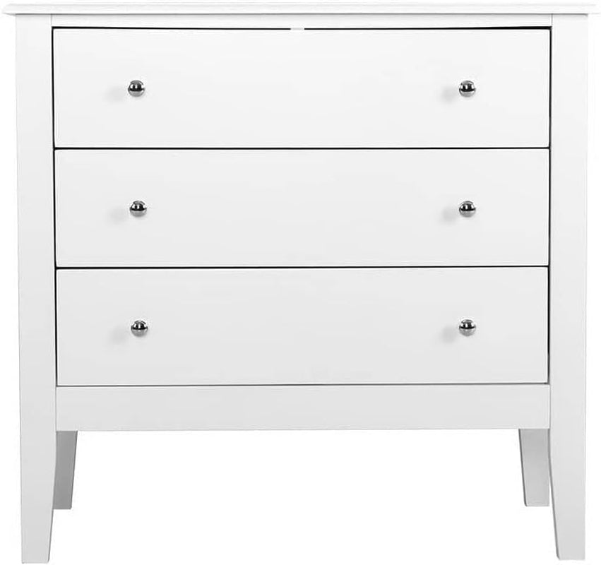 Chest of Drawers 3 Drawer White Tallboy