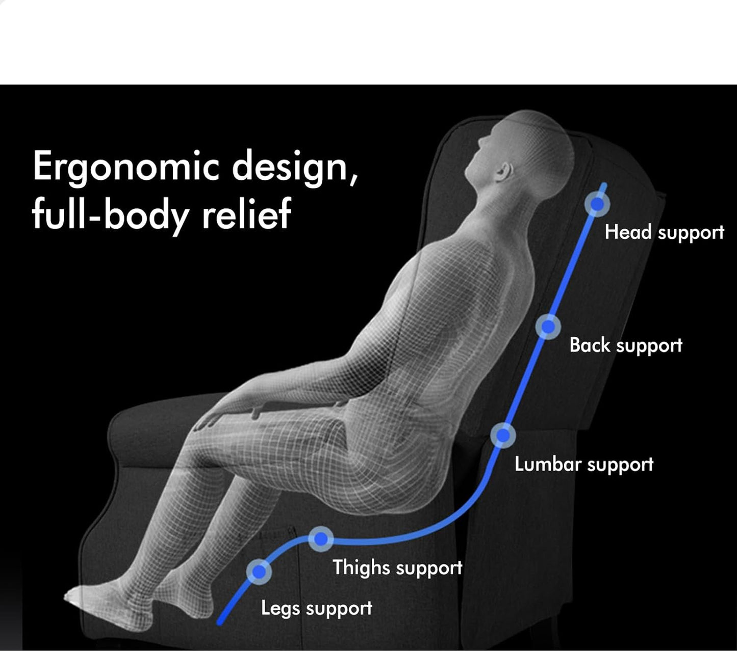 ALFORDSON Grey Sofa Armchair, Recliner Chair for Lounge, Ergonomic Rocking Lounge Home Furniture with 165° Push Back Recline and Padded Seat for Home Bedroom, Living Room Andoffice
