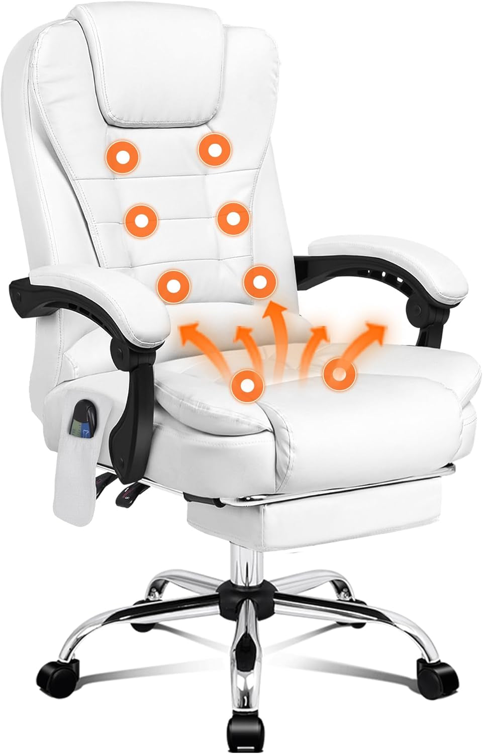 ALFORDSON Ergonomic Office Computer Chair with Footrest, High Back Executive Desk Chair Recliner for Home Office, PU Leather Video Gaming Chair, Earl Black