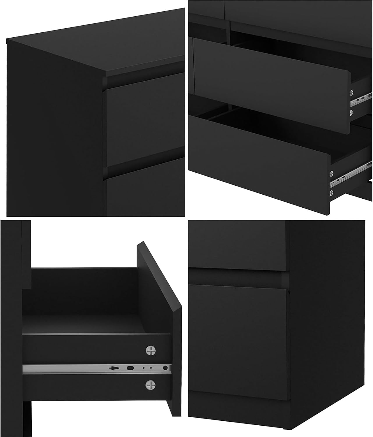 Chest of Drawers with 6 Drawers Bedroom Dresser Black