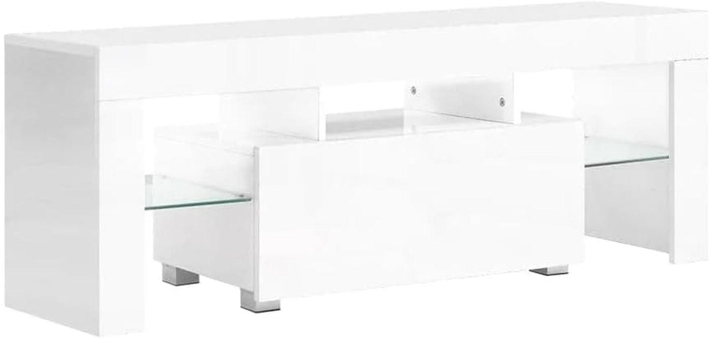 Artiss TV Unit Cabinet Entertainment Units, 189Cm Length Stand Table Cabinets Storage Shelf Organiser Cupboard Home Living Room Bedroom Furniture, 16 Colour Lights High Gloss White