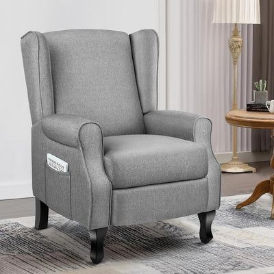 ALFORDSON Grey Sofa Armchair, Recliner Chair for Lounge, Ergonomic Rocking Lounge Home Furniture with 165° Push Back Recline and Padded Seat for Home Bedroom, Living Room Andoffice