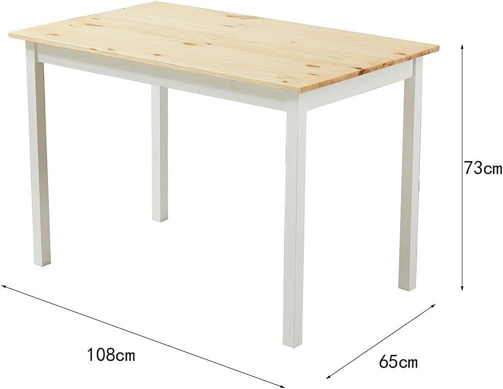 Wooden Dining Table Rectangular and 4 Chairs 5-Piece Wood Kitchen Furniture Set Dining Room Oak & White