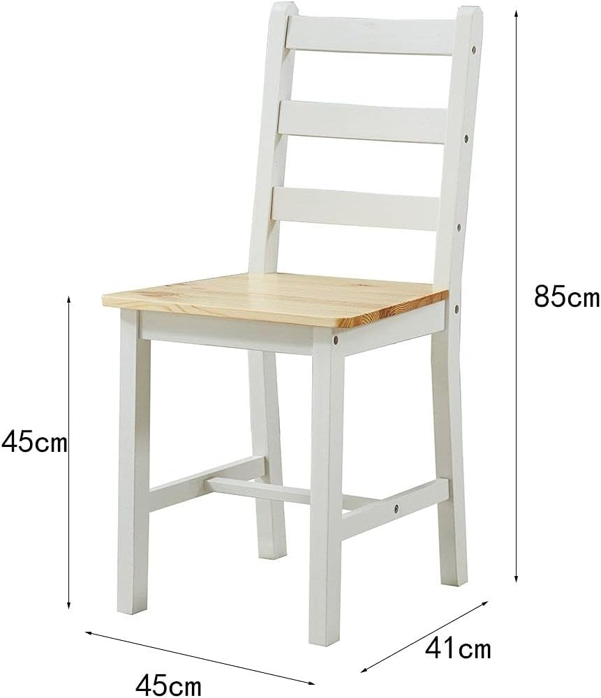 Wooden Dining Table Rectangular and 4 Chairs 5-Piece Wood Kitchen Furniture Set Dining Room Oak & White