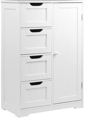 Bathroom Storage Cabinet, 83Cm Height Wood Adjustable Cupboard