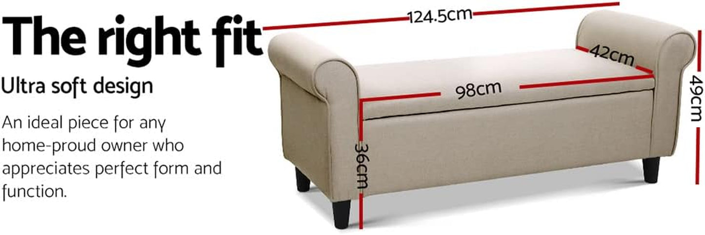 Upholstered Storage Ottoman, Foot Rest Stool Bench Padded Seat Blanket Box Chest