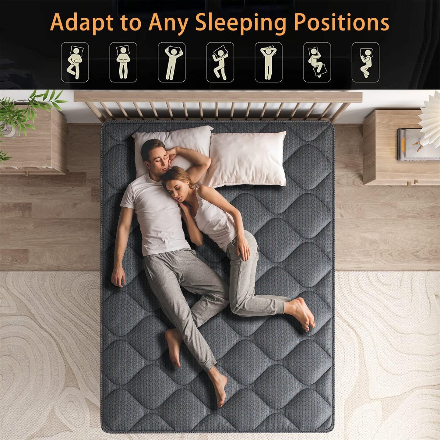 Sweetlove King Single Mattress | Innerspring Hybrid Mattress | High Density Foam Comfort Euro Top with 3D Air Mesh Pain Relief Mattress