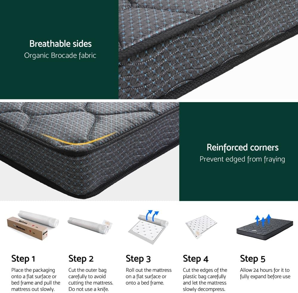 Giselle Bedding Mattress 16Cm Single Bonnell Spring Tight Top Medium Firm Foam