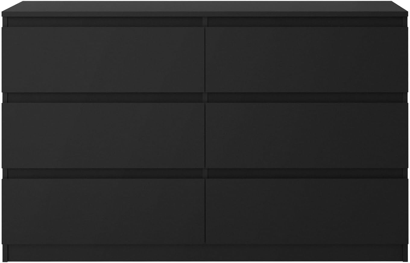 Chest of Drawers with 6 Drawers Bedroom Dresser Black
