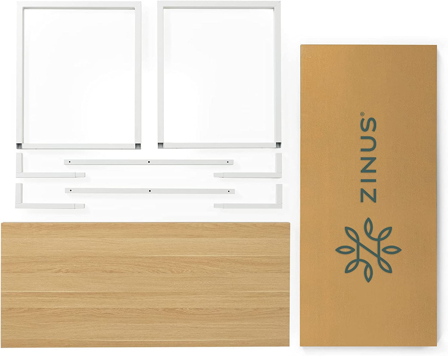 Zinus Soho Office Desk Computer Table | Dining Strong Metal Frame, Quick Assembly - Natural 140Cm