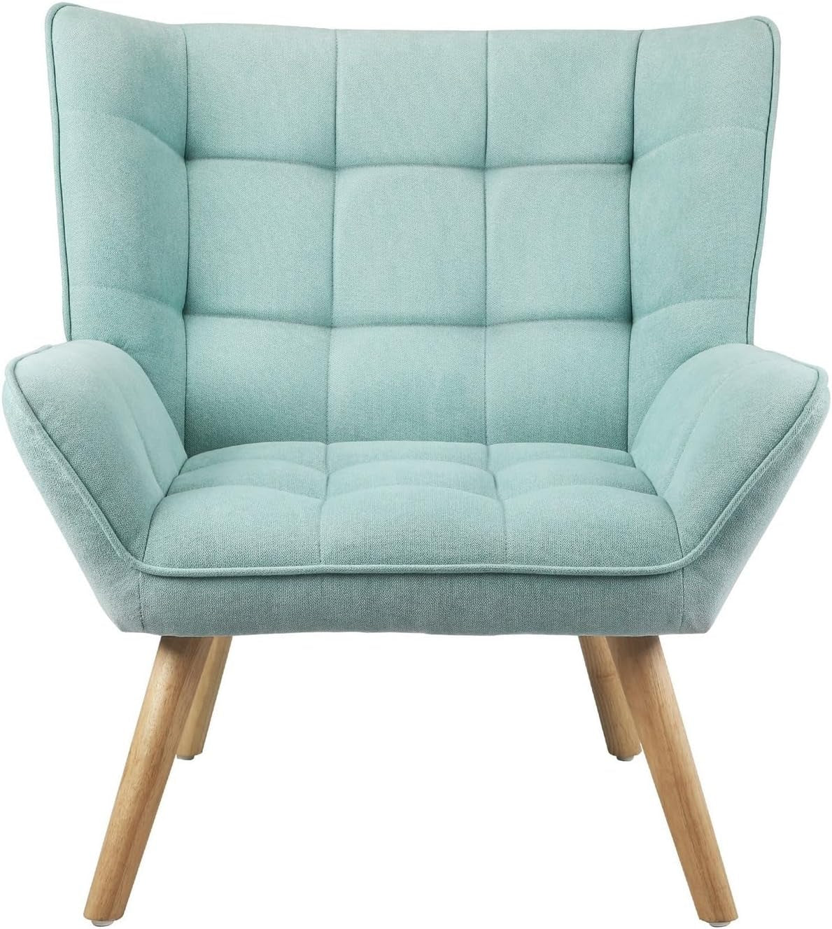 Oikiture Armchair Accent Lounge Chairs Stoolseating Soft Home Office Furniture Stools for Dining Living Room or Bedroom Fabric Upholstered, Blue