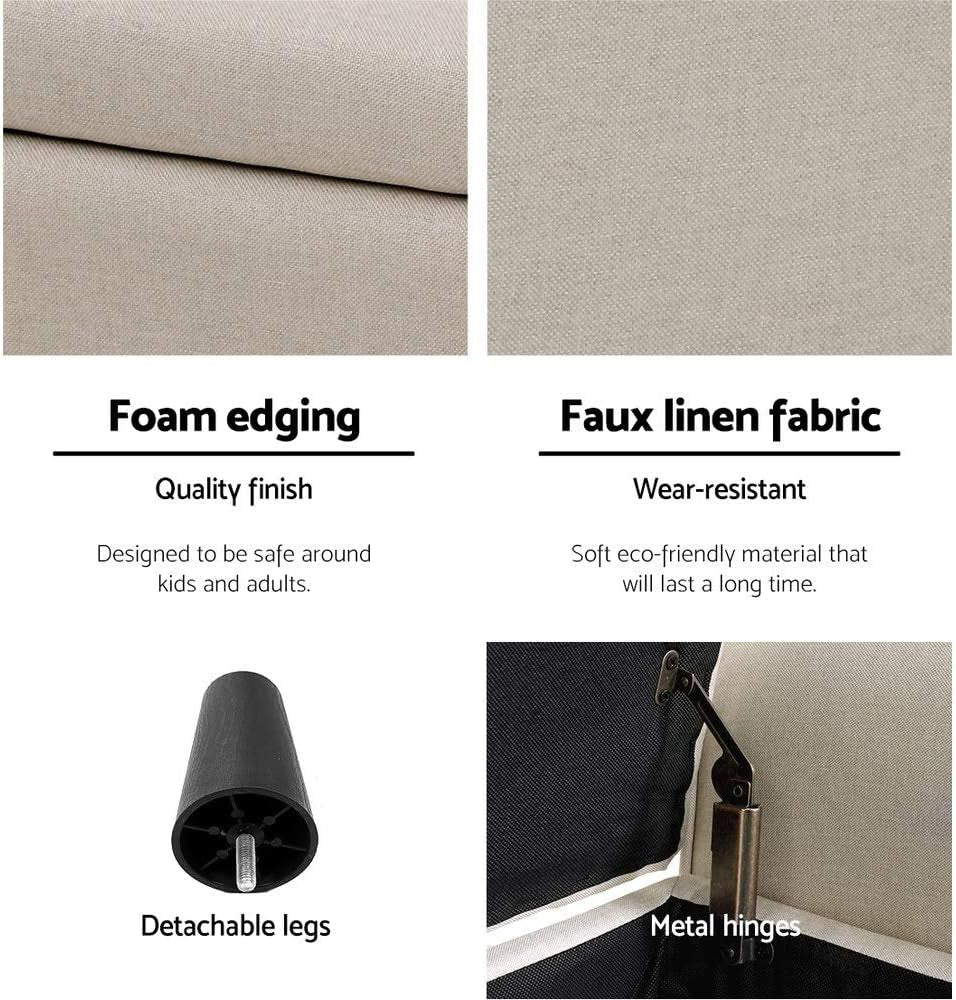 Upholstered Storage Ottoman, Foot Rest Stool Bench Padded Seat Blanket Box Chest