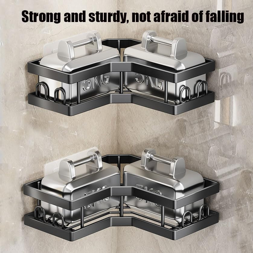 Shower Caddy, 2 Pack Bathroom Shelves+1 Soap Dish,Shower Storage, Adhesive Shower Shelr