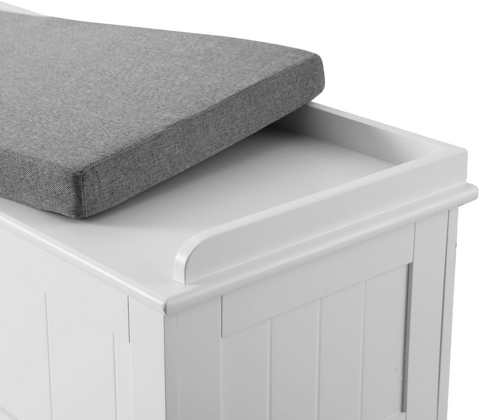 Storage Ottoman Blanket Box Bench 140Cm Fluted Faux Linen Seat Chest Grey