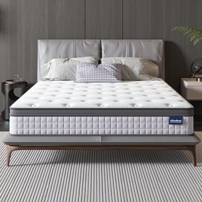 ALFORDSON King Size Mattress with Euro Top, 23Cm Thick, Memory Foam and Bonnell Spring System for Bed Frame Bed Base, Medium Firm, Genevie Series