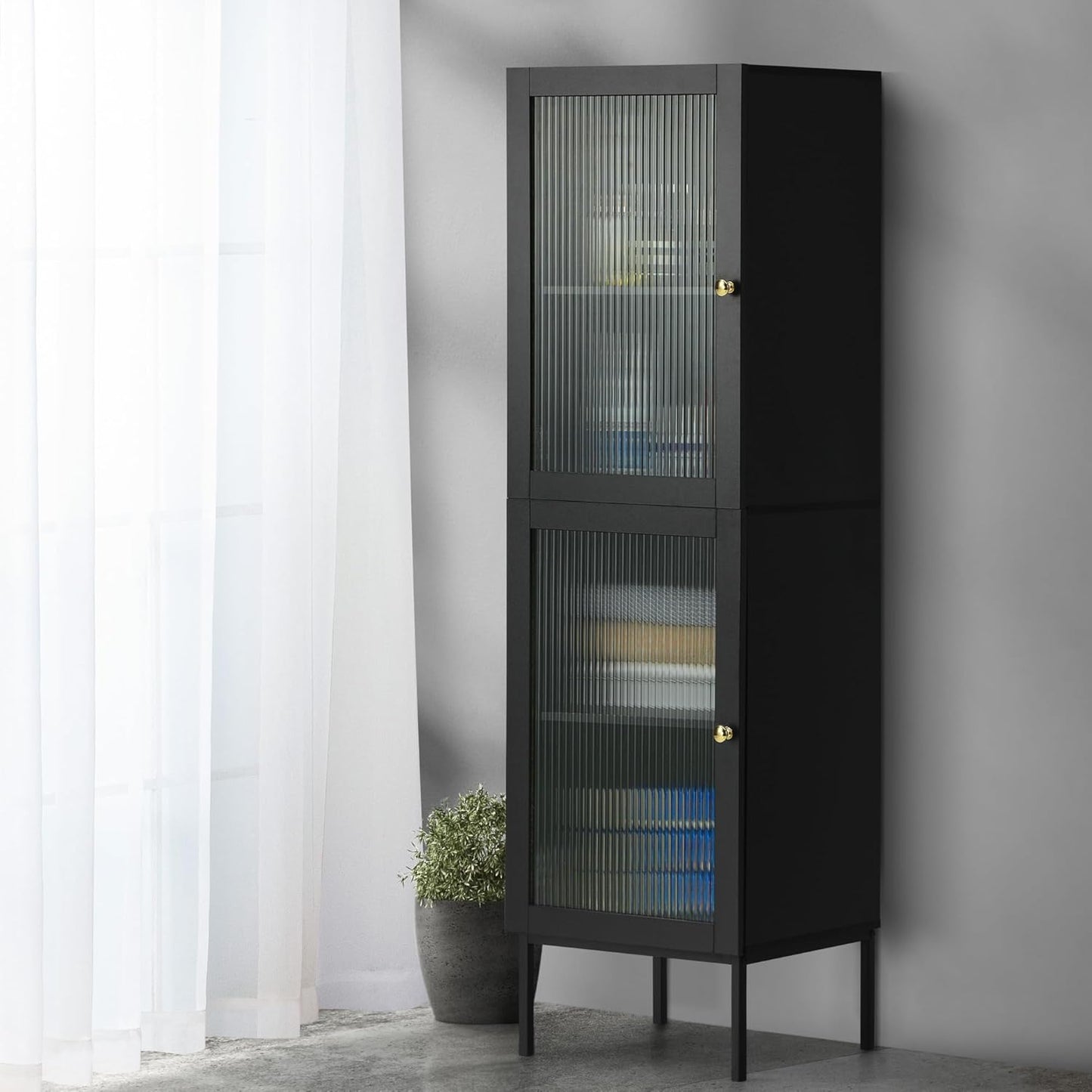 Slim Bathroom Cabinet Tall Storage Cupboard Floor Cabinet