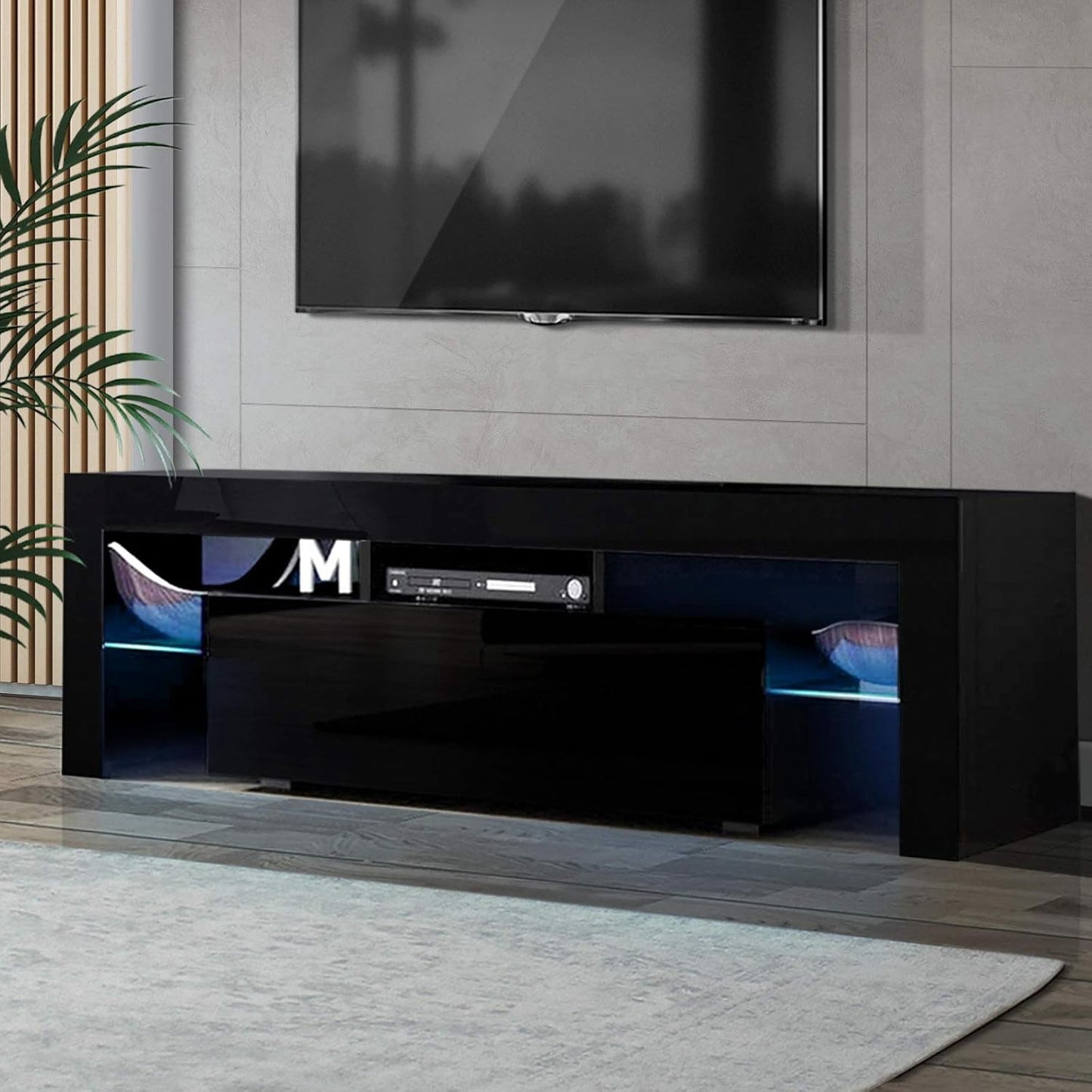Artiss TV Unit Cabinet Entertainment Units, 189Cm Length Stand Table Cabinets Storage Shelf Organiser Cupboard Home Living Room Bedroom Furniture, 16 Colour Lights High Gloss White