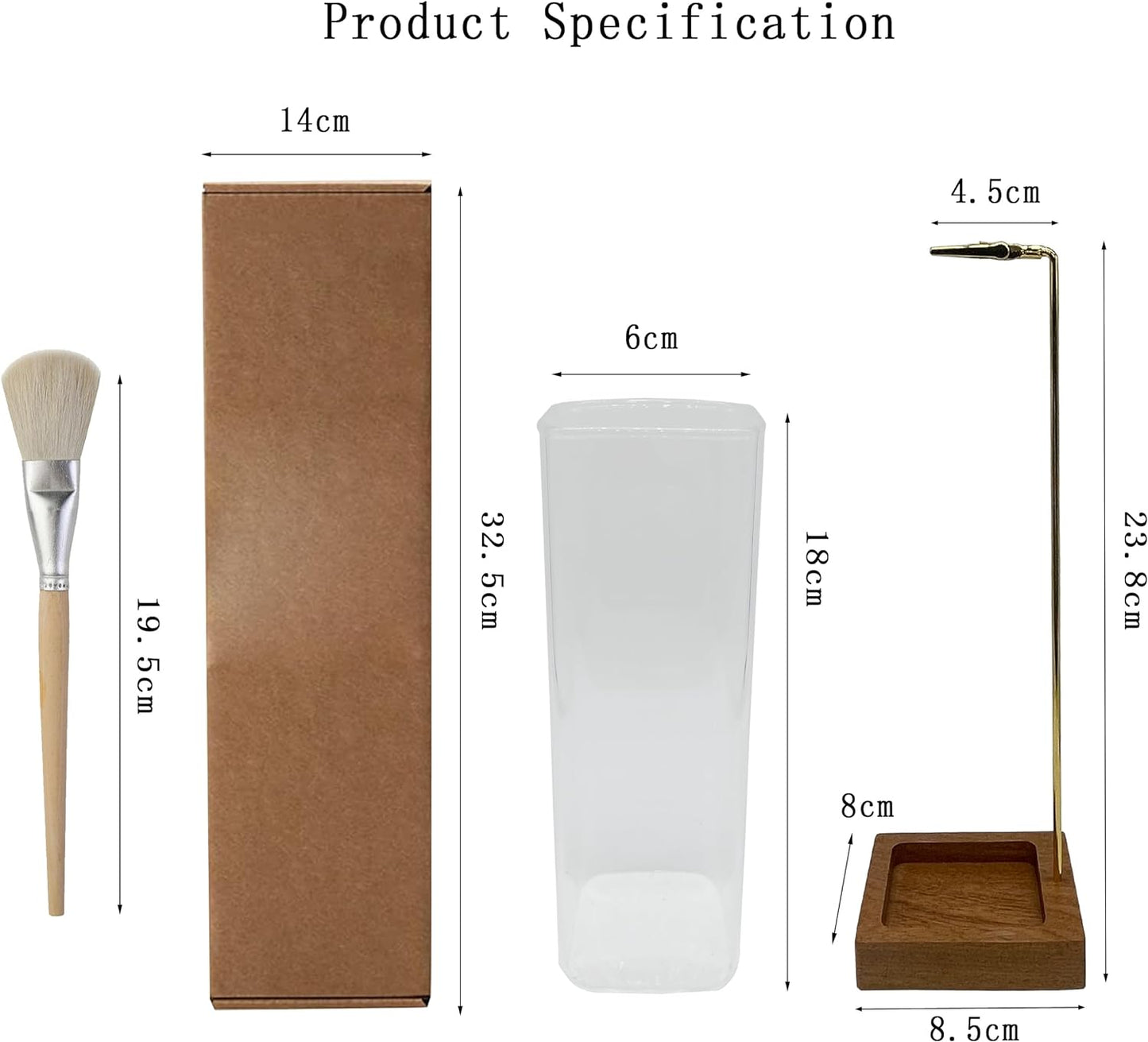CEREMONY Incense Holder๏ผWood Incense Holder for Sticks with Glass Ash Catcher๏ผIncense Burner for Meditation Yoga Spa Room Decor