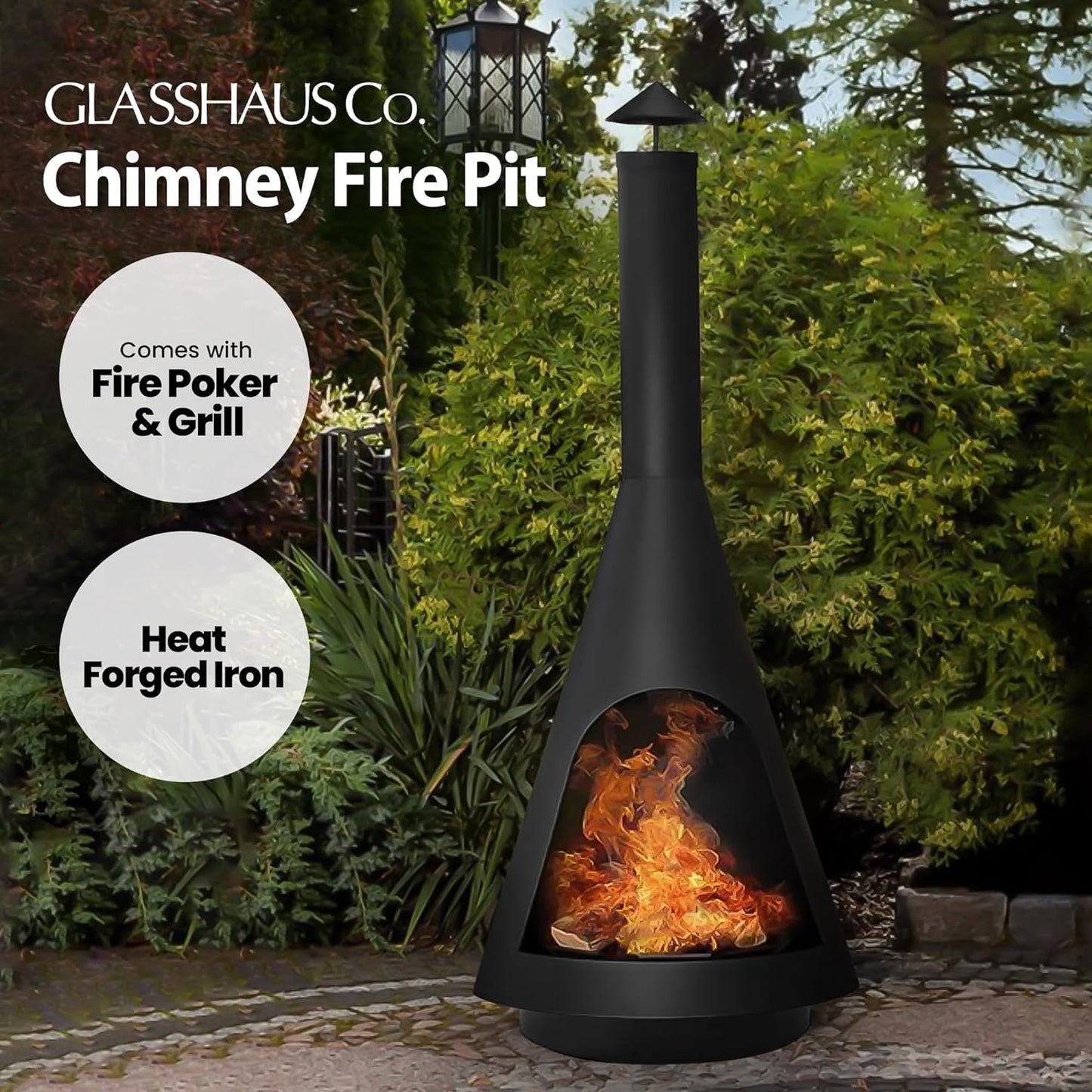 Chimney Fire Pit Patio Heater Outdoor Camping Portable Chiminea Brazier Fireplace 105Cm