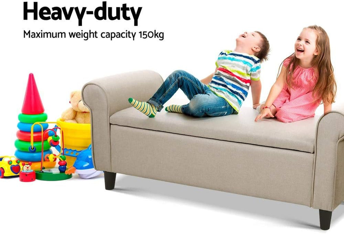 Upholstered Storage Ottoman, Foot Rest Stool Bench Padded Seat Blanket Box Chest