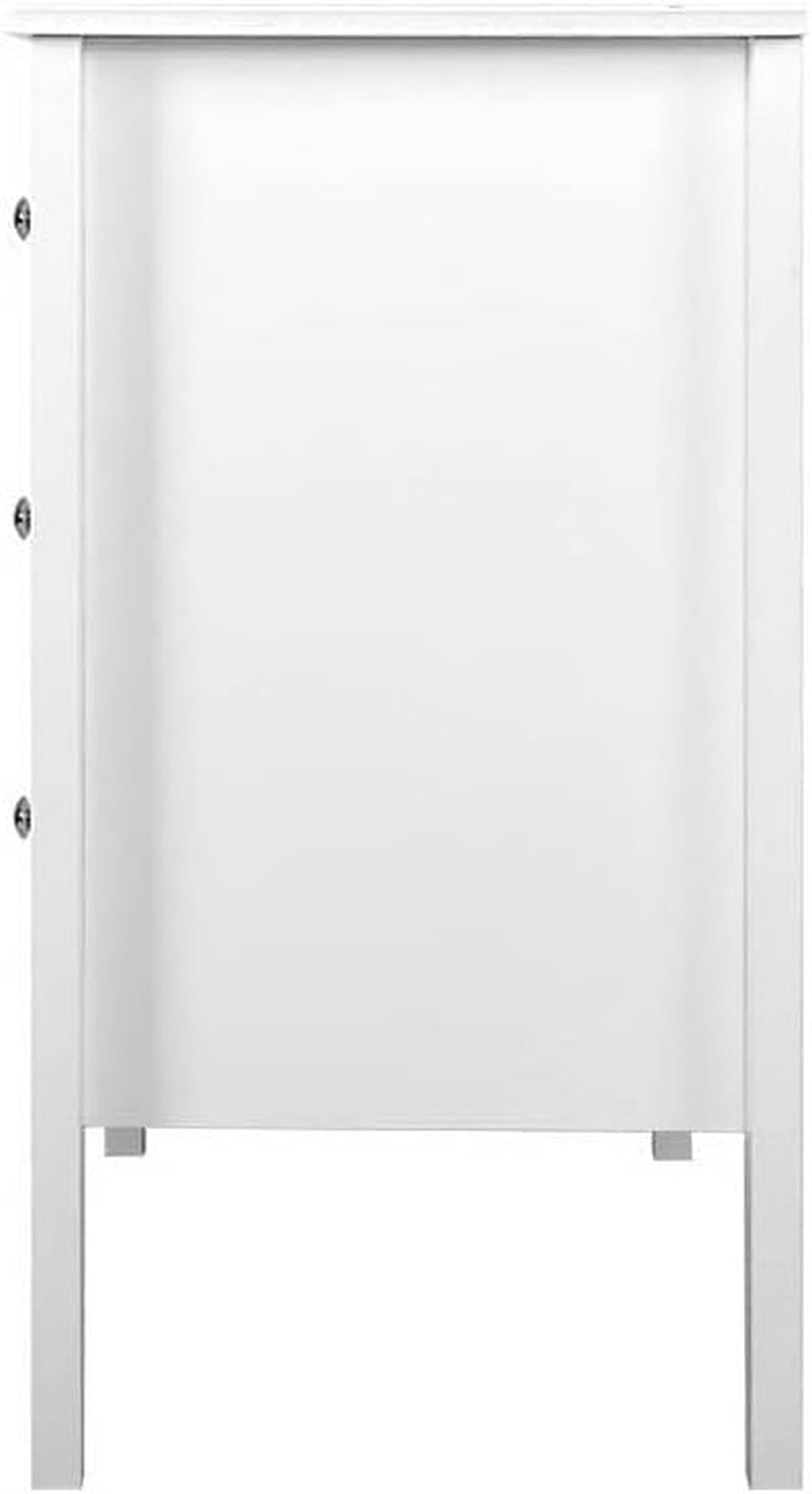 Chest of Drawers 3 Drawer White Tallboy