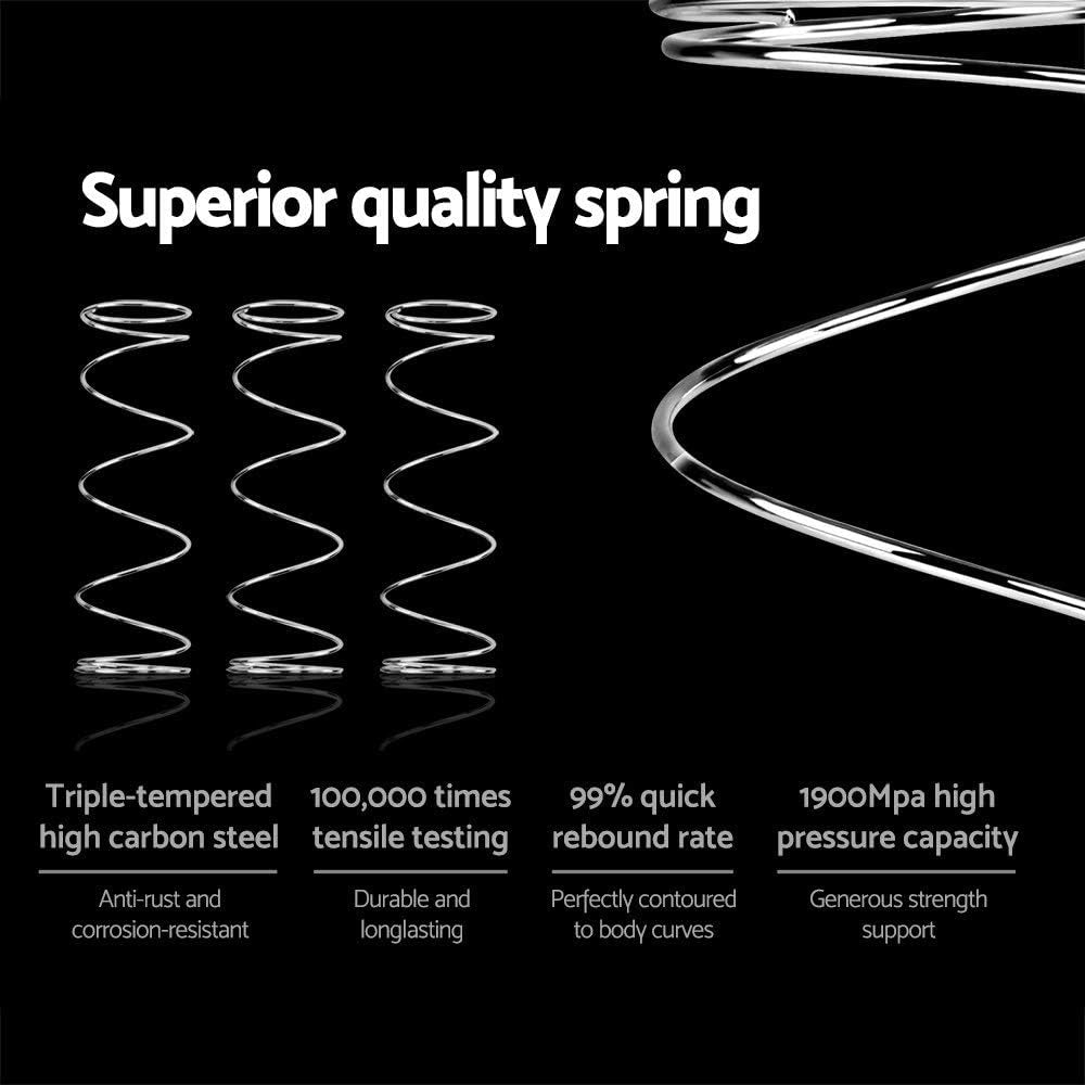 Giselle Bedding King Mattress Bed Foam Mattresses 30Cm Thickness, with 5-Zone Pocket Spring System and Breathable Euro Top, 5Yrs Warranty, Medium Firm, White with Vacuum Packed