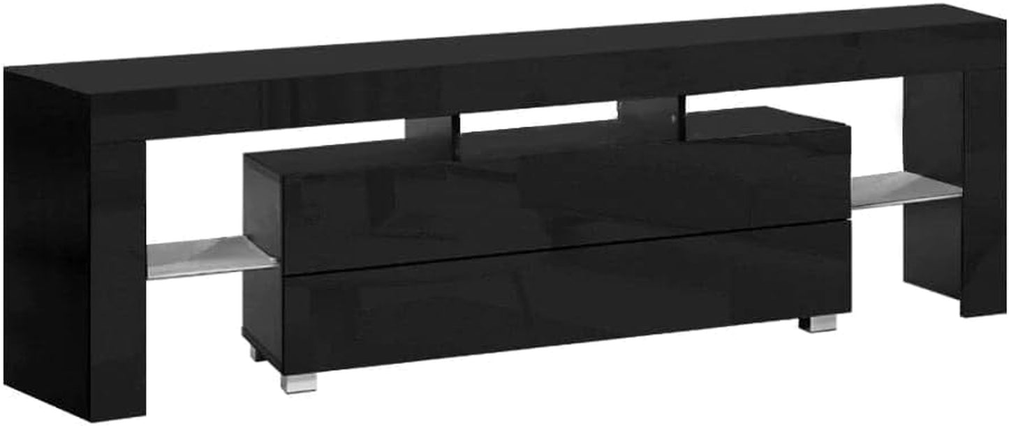 Artiss TV Unit Cabinet Entertainment Units, 189Cm Length Stand Table Cabinets Storage Shelf Organiser Cupboard Home Living Room Bedroom Furniture, 16 Colour Lights High Gloss White