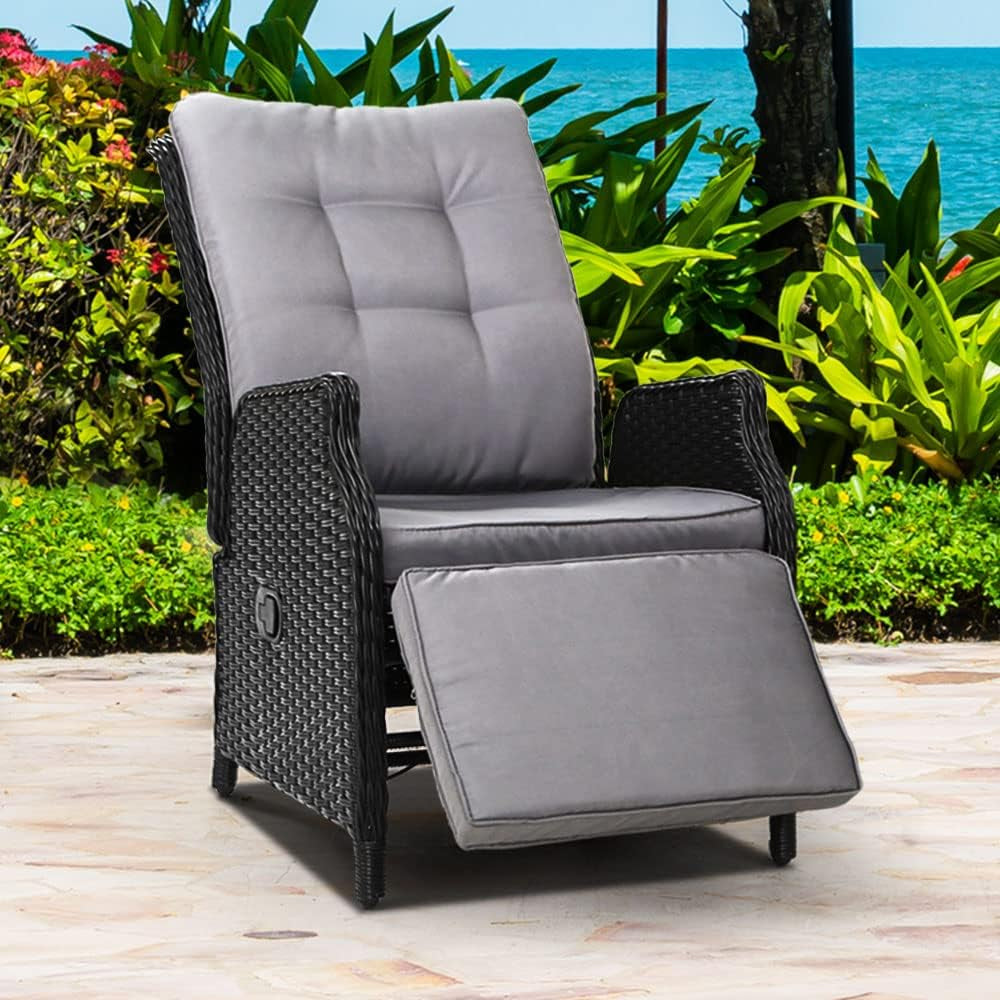 Gardeon Recliner Chair Sun Lounge Setting Outdoor Furniture Patio Wicker Sofa