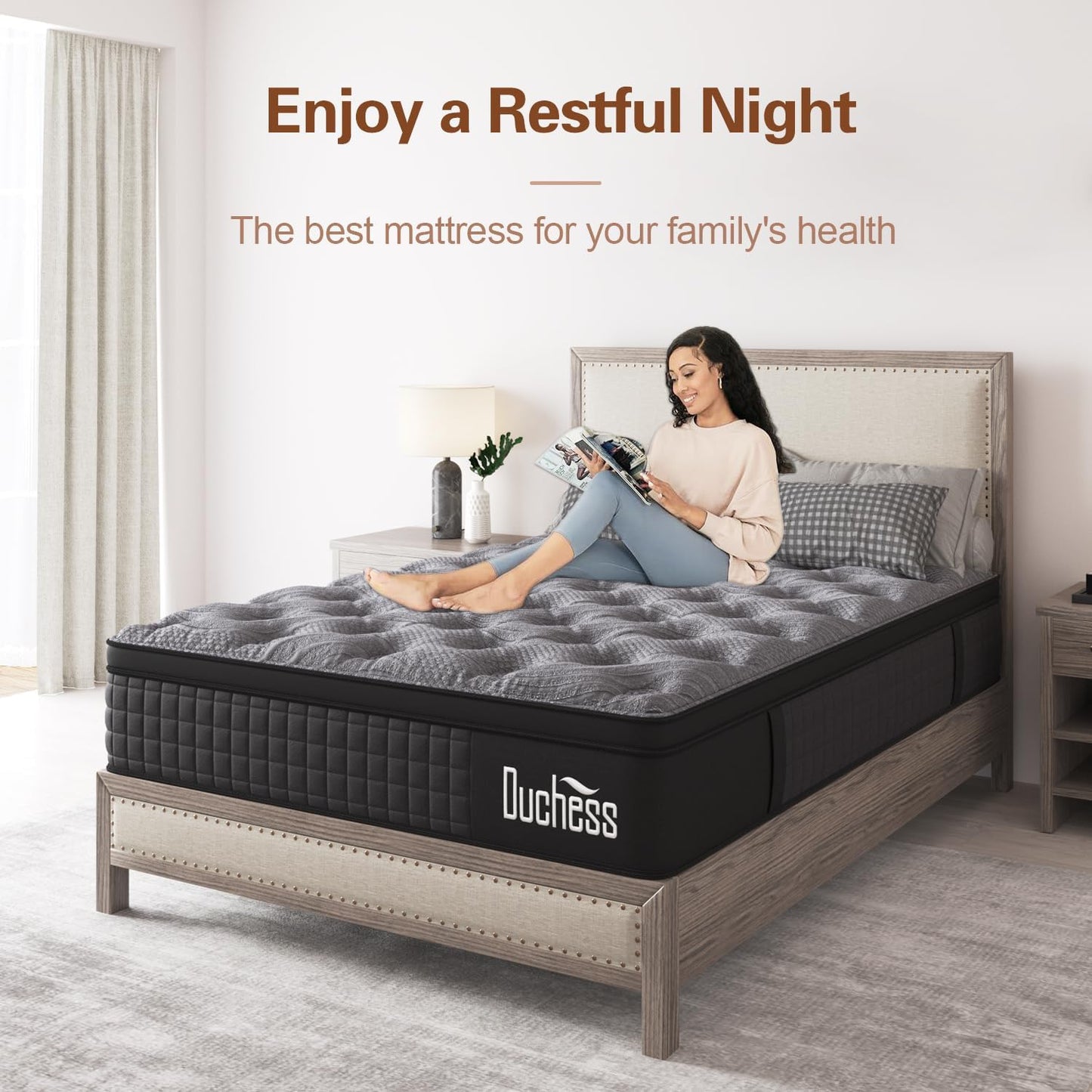 Duchess 34Cm Hybrid Mattress - Mattress Comfortable Memory Foam and Pocket Springs with Pressure Relief Breathable Design Reinforced Edge Support (Ultimate-34Cm, King)