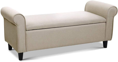 Upholstered Storage Ottoman, Foot Rest Stool Bench Padded Seat Blanket Box Chest