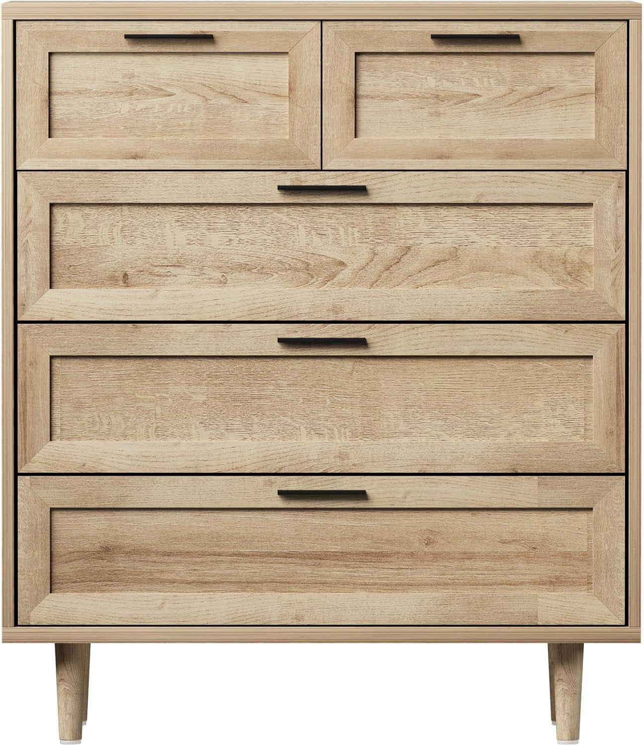 Chest of Drawers Dresser with 5 Storage Cabinet Tallboy Natural