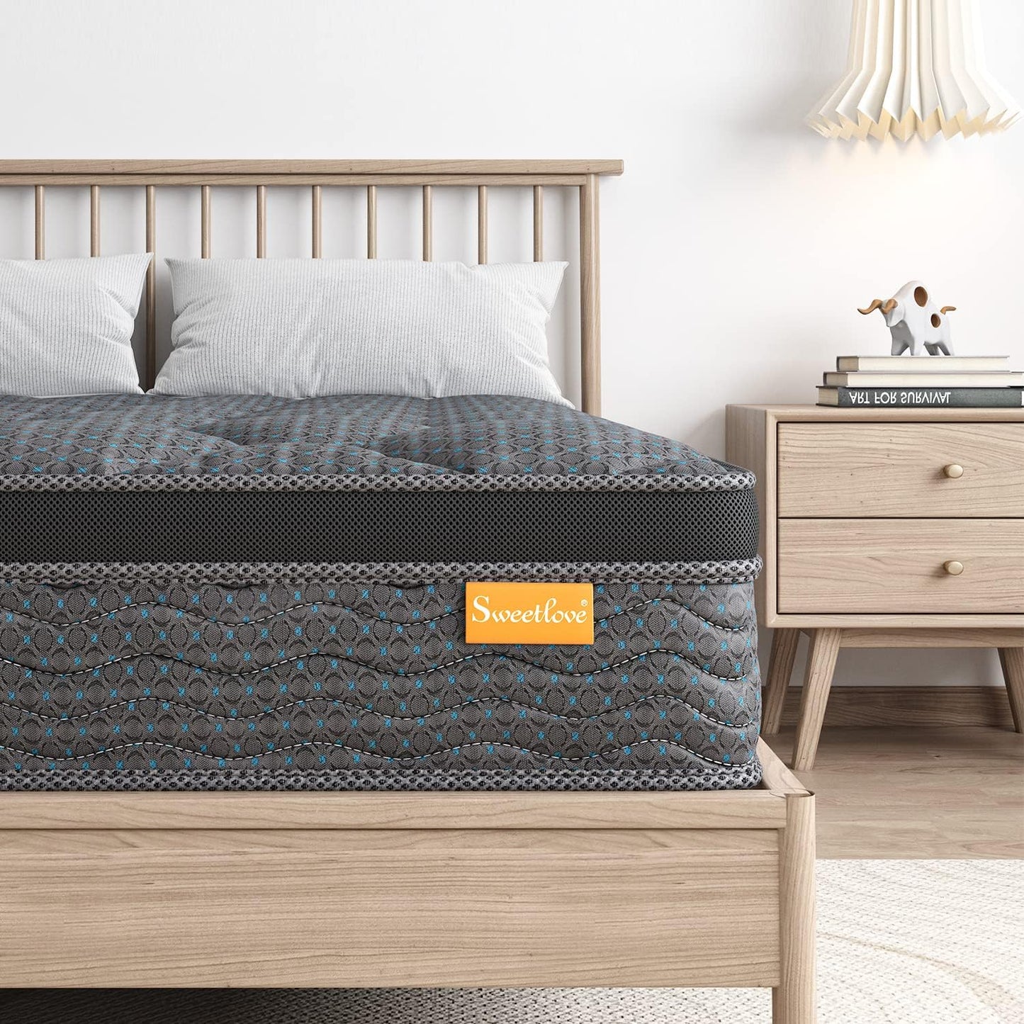 Sweetlove King Single Mattress | Innerspring Hybrid Mattress | High Density Foam Comfort Euro Top with 3D Air Mesh Pain Relief Mattress