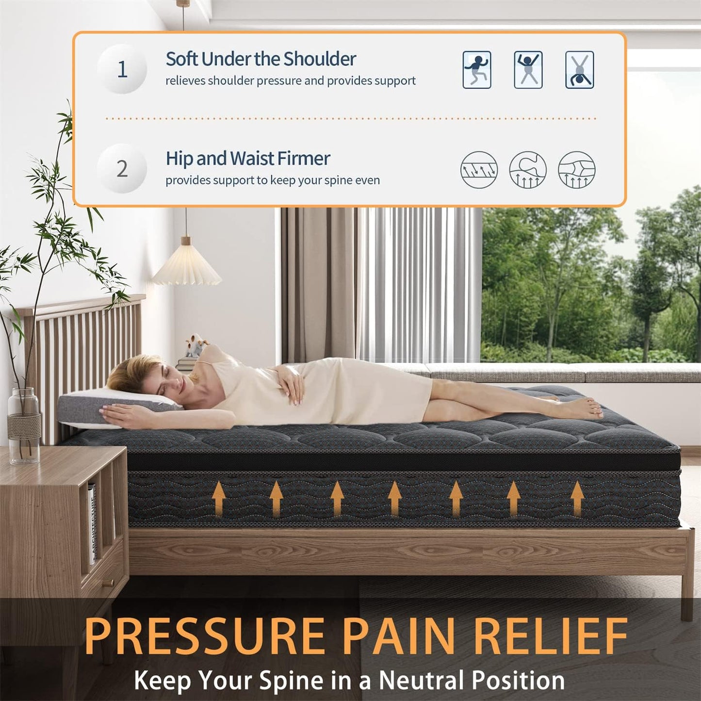 Sweetlove King Single Mattress | Innerspring Hybrid Mattress | High Density Foam Comfort Euro Top with 3D Air Mesh Pain Relief Mattress