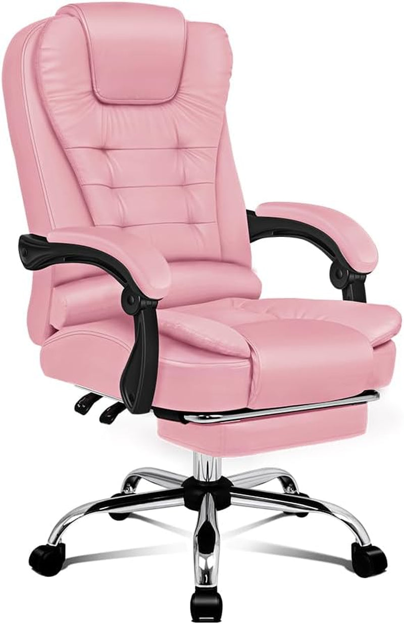 ALFORDSON Ergonomic Office Computer Chair with Footrest, High Back Executive Desk Chair Recliner for Home Office, PU Leather Video Gaming Chair, Earl Black