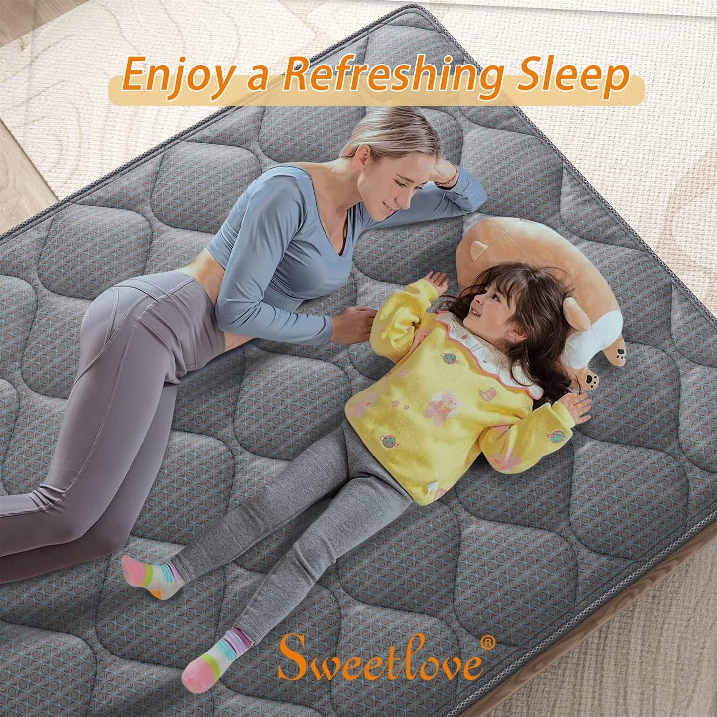 Sweetlove King Single Mattress | Innerspring Hybrid Mattress | High Density Foam Comfort Euro Top with 3D Air Mesh Pain Relief Mattress