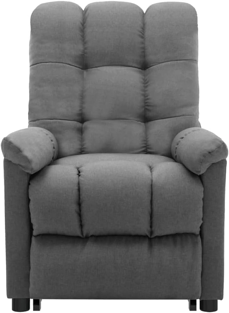 Vidaxl Fabric Massaging Recliner Chair - Light Grey, Flexible Manual Reclining with Electric Stand up Lift Function